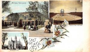 Salt Lake City Utah~Mormon Tabernacle-Interior~Assembly Hall~Flowers~c1905 Pc