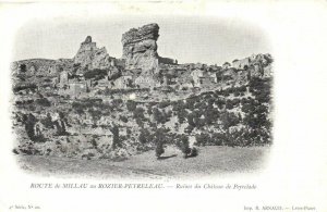CPA Route de Millau au Rozier-Peyreleau- Ruines du Chateau de Peyrelade (161276)