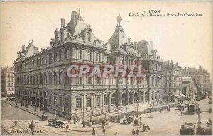 Old Postcard Lyon Palais de la Bourse and Place des Cordeliers