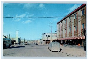 c1950's Main Street Cars Forth Avenue Whitehorse, Y. T.  Yukon Canada Postcard