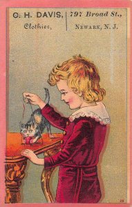 C.H. Davis Clothier, Newark, N.J., 19th Century Trade Card, Size: 115 mm x 73 mm