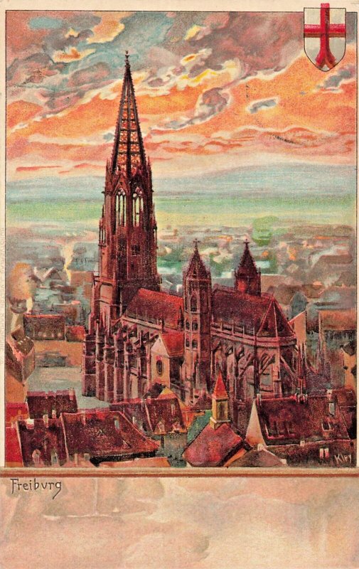 Freiburg im Breisgau GERMANY~PANORAMIC VIEW~1908 VELTEN'S POSTCARD