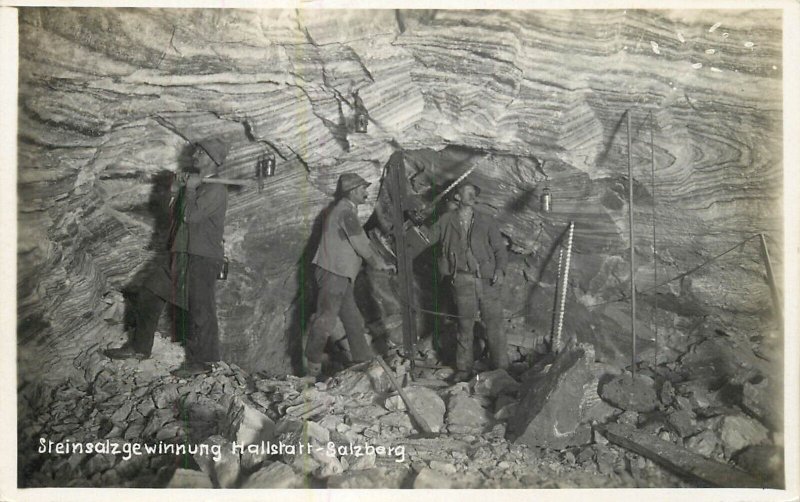 Austria Salzberg Salt Mines of Hallstatt salt rock extraction 1920s