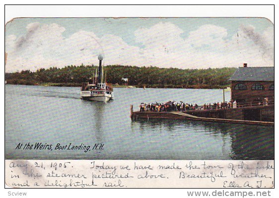 At the Weirs, Boat Landing, Ship, NEW HAMPSHIRE, PU-1905