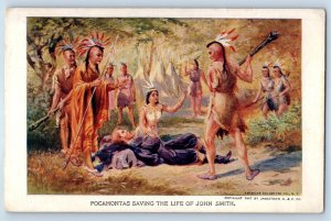 1907 Jamestown Virginia VA Postcard Pocahontas Saving Life John Smith Exposition