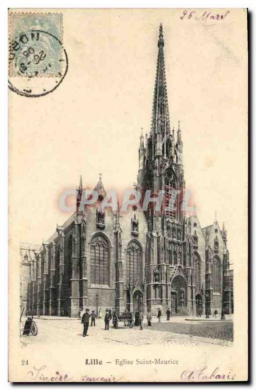 Postcard Old Lille Eglise Saint Maurice