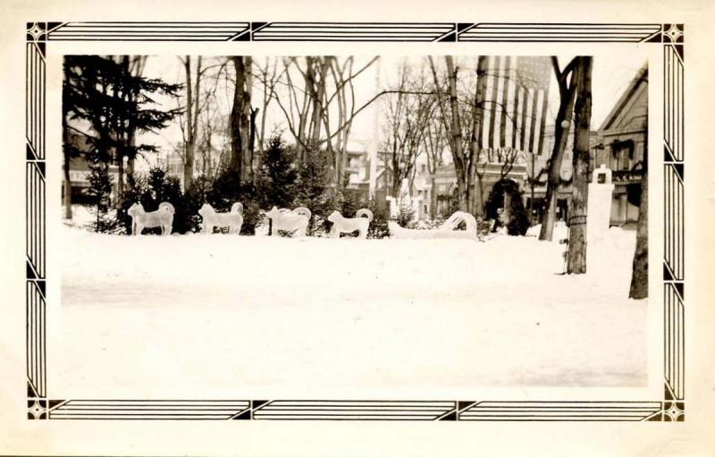 NH - Whitefield. Winter Carnival. Ice Dogs on the Common made by George Pills...