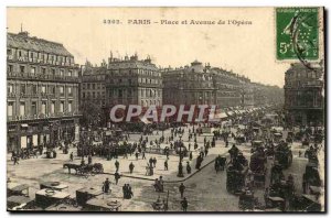 Paris Place and Avenue L & # 39Opera -Carte Old Post