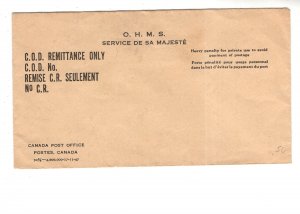 Canada, Postal Stationery, OHMS C.O.D. Remittance Cover