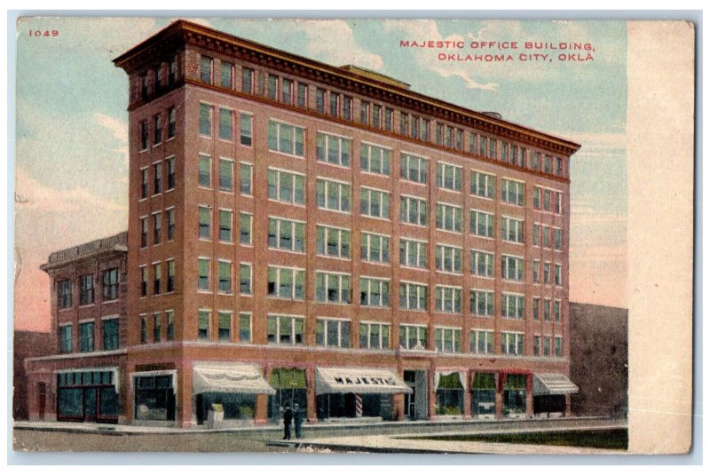 1910 Majestic Office Building Exterior Scene Oklahoma City OK Antique Postcard