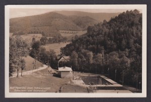 Vinatge postcard GERMANY Bad Peterstal Street view Swimming and sunbathing