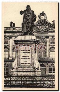 Old Postcard Nancy Stanislas Statue Of Pediment From & # 39Hotel Town