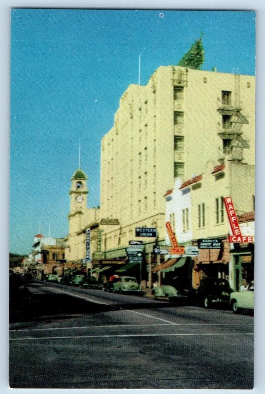 Santa Cruz California CA Postcard Business District Main Street c1960s Vintage