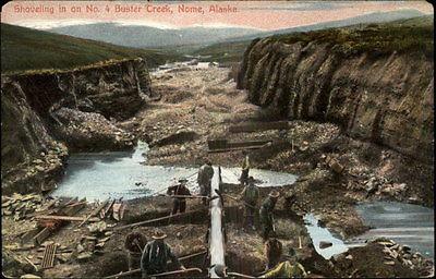 Nome Alaska Shoveling in on No 4 Buster Creek c1910 Old P...