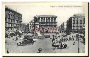 Old Postcard Napoli Plaza Garibaldi E Monumento