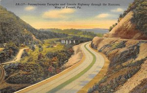 Pennsylvania Turnpike and Lincoln Highway Through The Narrows West Everett, P...