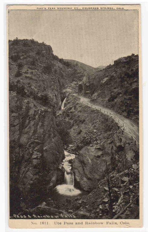 Rainbow Falls Ute Pass Colorado 1910c postcard