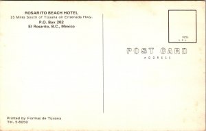 View of Rosarito Beach Hotel, El Rosarito BC Mexico Vintage Postcard W69