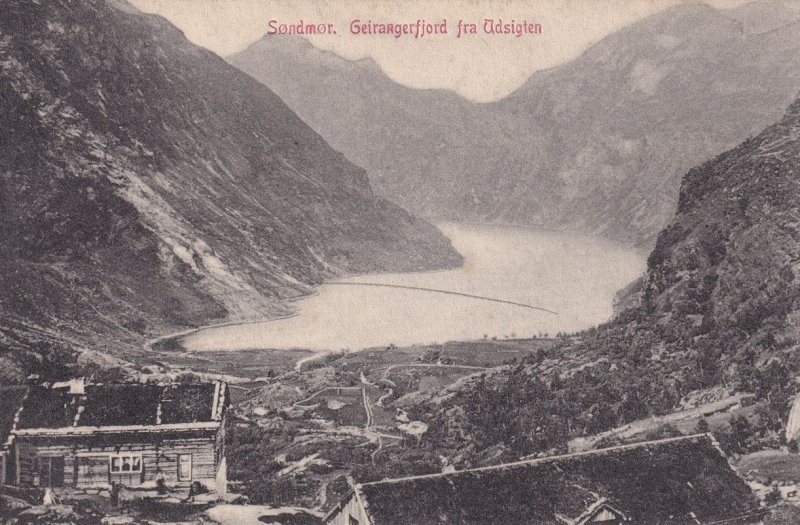 Sondmor Geirangerfjord Norway Old Postcard