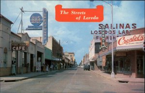 Laredo Texas TX Mexican Border Greyhound Bus Station Vintage Postcard