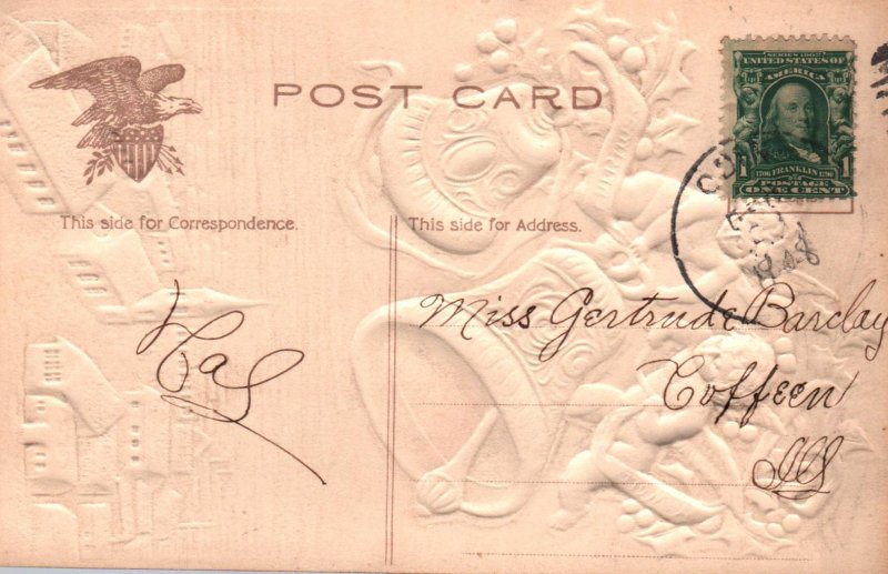 Christmas Angels Bells Embossed