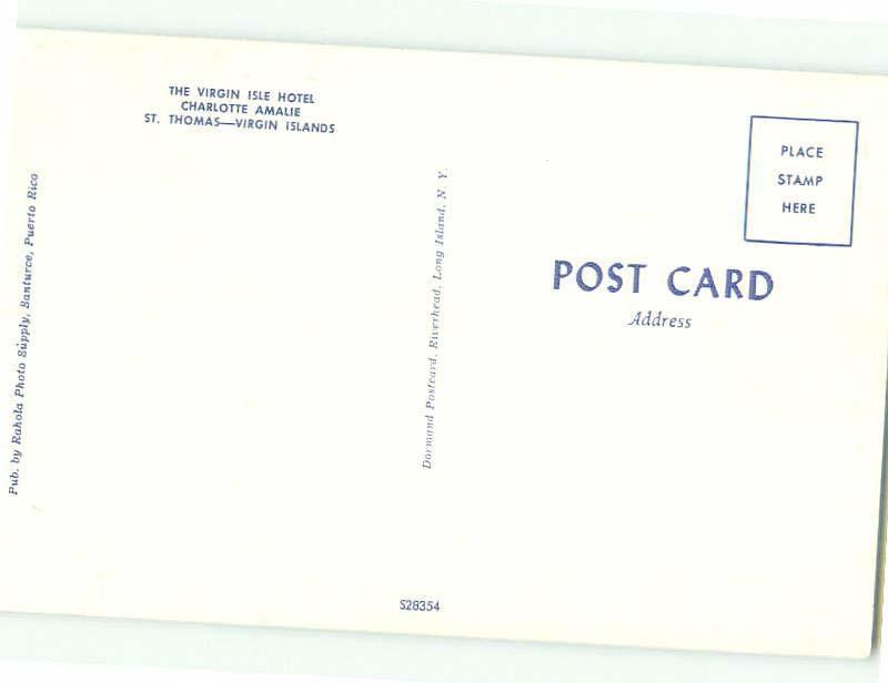 Pre-1980 risque BATHING SUIT GIRL AT VERSION ISLE HOTEL St. Thomas USVI hr4915