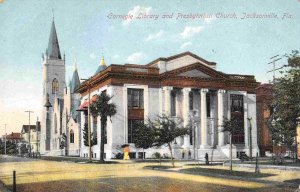 Carnegie Library Presbyterian Church Jacksonville Florida 1910c postcard