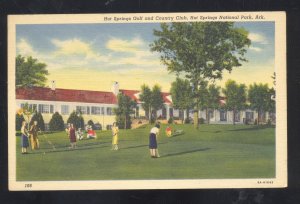 HOT SPRINGS ARKANSAS WOMEN GOLFERS GOLF COURSE VINTAGE POSTCARD GOLF