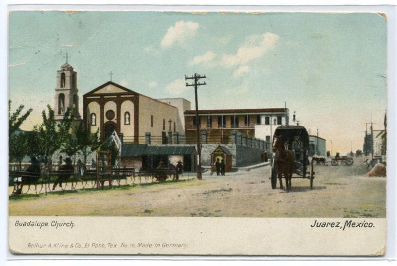 Guadalupe Church Juarez Mexico 1910s postcard