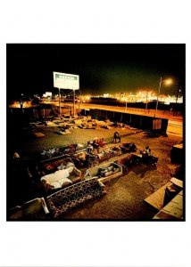 Las Vegas, NV Nevada  1990 HOMELESS ENCAMPMENT~Night Casino Skyline 4X6 Postcard