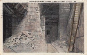 Postcard Underground Marble Quarries West Rutland VT