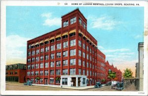 postcard Reading PA - Home of Ludens Menthol Cough Drops