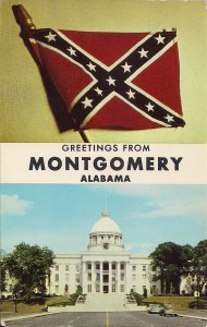 Montgomery AL Confederate Battle Flag, Civil War, State Capitol, Large Letter