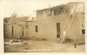 1920s Tesuque Native American Pueblo Santa Fe New Mexico  Vintage RPPC Postcard