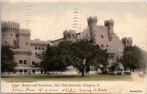 Postcard OH Columbus Armory Gymnasium Ohio State University Handcolored 1906 S7