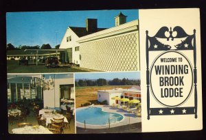 Keene, New Hampshire/NH Postcard, Winding Brook Lodge, 1962!