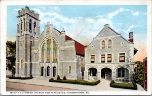 Postcard MD Hagerstown - Trinity Lutheran Church and Parsonage