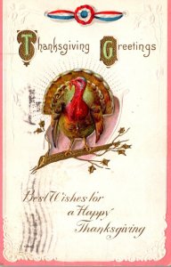 Thanksgiving Greetings With Turkey 1919