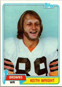 1981 Topps Football Card Keith Wright Cleveland Browns sk60101