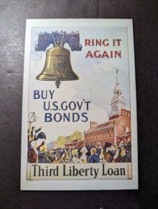 Mint France WWI Postcard Ring It Again Third Liberty Loan US Government Bonds