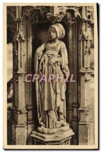 Old Postcard Bourg Brou Church Statue Tomb of Philibert le Beau