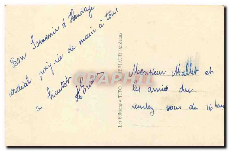 Old Postcard The Beach Hendaye the Jaizquibel