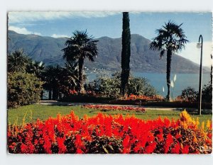 Postcard Albergo Brenscino, parco, Brissago, Switzerland