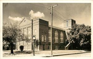 RPPC Postcard First Baptist Church Brownsville TX Cameron Co. Cline 6-O-420