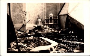 Real Photo PC Sanctuary Saint Mary's Academy Destroyed by Cyclone May 10 1942