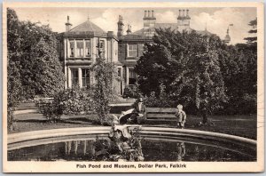 1910's Fishpond And Museum Dollar Park Falkirk Scotland Posted Postcard