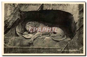 Old Postcard Luzern Löwendenkmal Lion