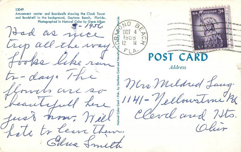 Postcard Florida Dayton 1956 Amusement Center Boardwalk Southern Card 23-13403