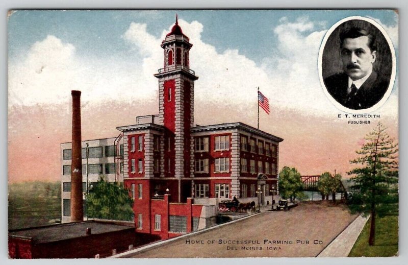 Des Moines Iowa Home of Successful Farming Pub Co Postcard A27