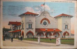 San Antonio TX Depot c1910 Postcard